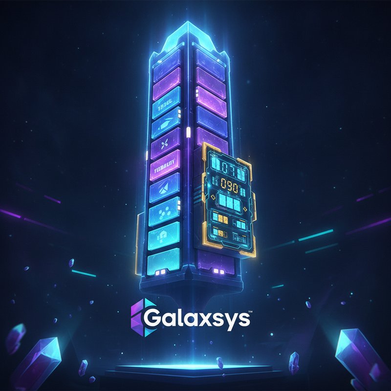 Tower Rush Slot von Galaxsys - Turm mit leuchtenden Etagen und Echtzeit-Multiplikator-Anzeige, spektakuläres futuristisches Design mit Neon-Effekten